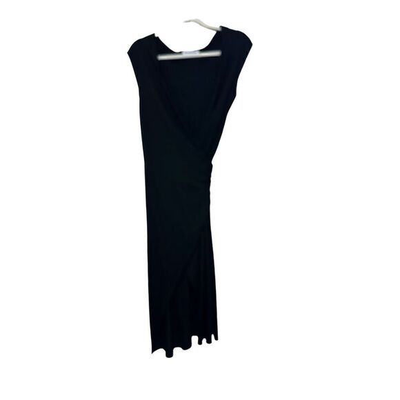 REFORMATION Sage Wrap Tencel Midi Dress Black Off Shoulder Size L - Picture 2 of 8